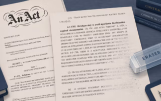 Image of Colorado AI Act… language being erased.